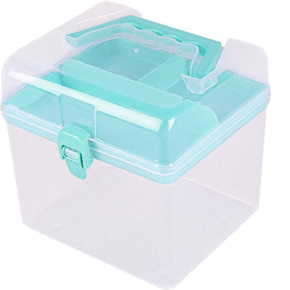 Transparent Storage Box, Clear Storage Latch Box Plastic Container Plastic Carrying Case with Handle and V1189-LWWAL-20260401-06876