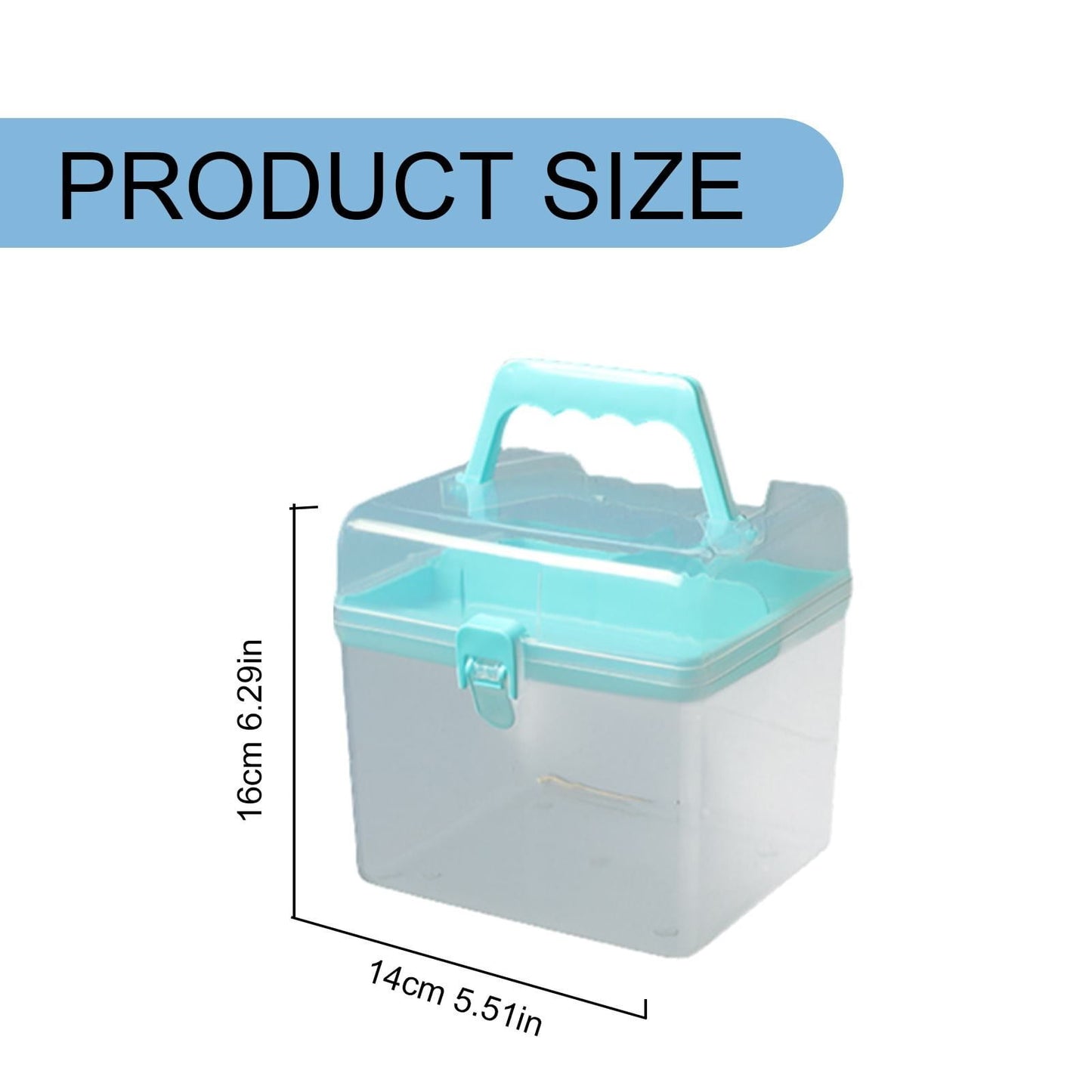 Transparent Storage Box, Clear Storage Latch Box Plastic Container Plastic Carrying Case with Handle and V1189-LWWAL-20260401-06876