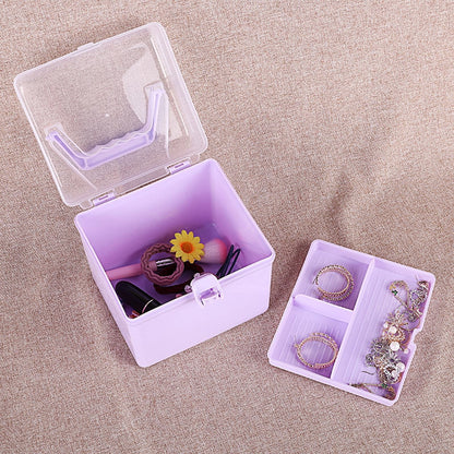 Transparent Storage Box, Clear Storage Latch Box Plastic Container Plastic Carrying Case with Handle and V1189-LWWAL-20260401-06876