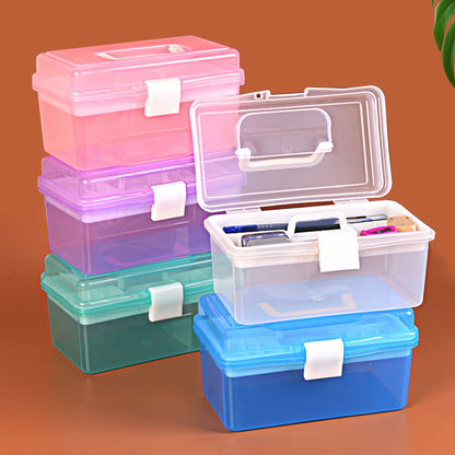 Transparent Storage Box, Clear Storage Latch Box Plastic Container Plastic Carrying Case with Handle and V1189-LWWAL-20260401-06877