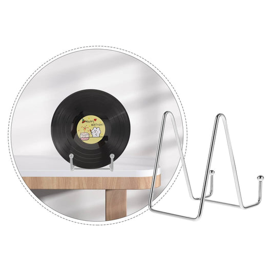 Plate Holder Easel Display Stand, Metal Plate Stands for Display, Tabletop Picture Stand, Silver Iron Easels V1189-LWWAL-20260401-06897