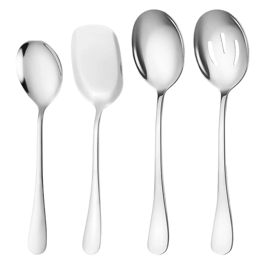 Serving Spoon Set, Stainless Steel Buffet Serving Spoons Set, Includes 3 Serving Spoons and 1 Slotted Spoons, V1189-LWWAL-20260401-06902