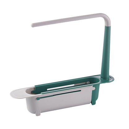 1 Pcs Telescopic Kitchen Over Sink Organizer With Towel Hanger,Expandable Dish Caddy Drying Rack,Drain Basket V1189-LWWAL-20260401-06938