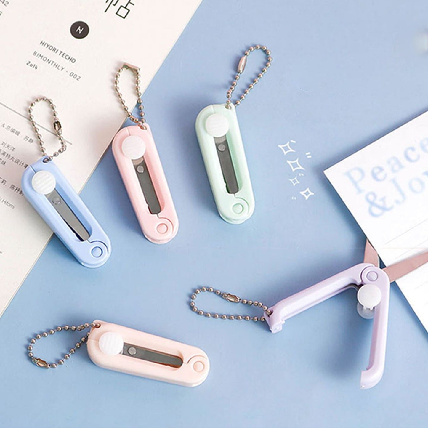 1 Pcs Mini Folding Scissors With Key Chain,1.85 Inch Keychain Scissors,Small Foldable Scissors,Portable V1189-LWWAL-20260401-06943