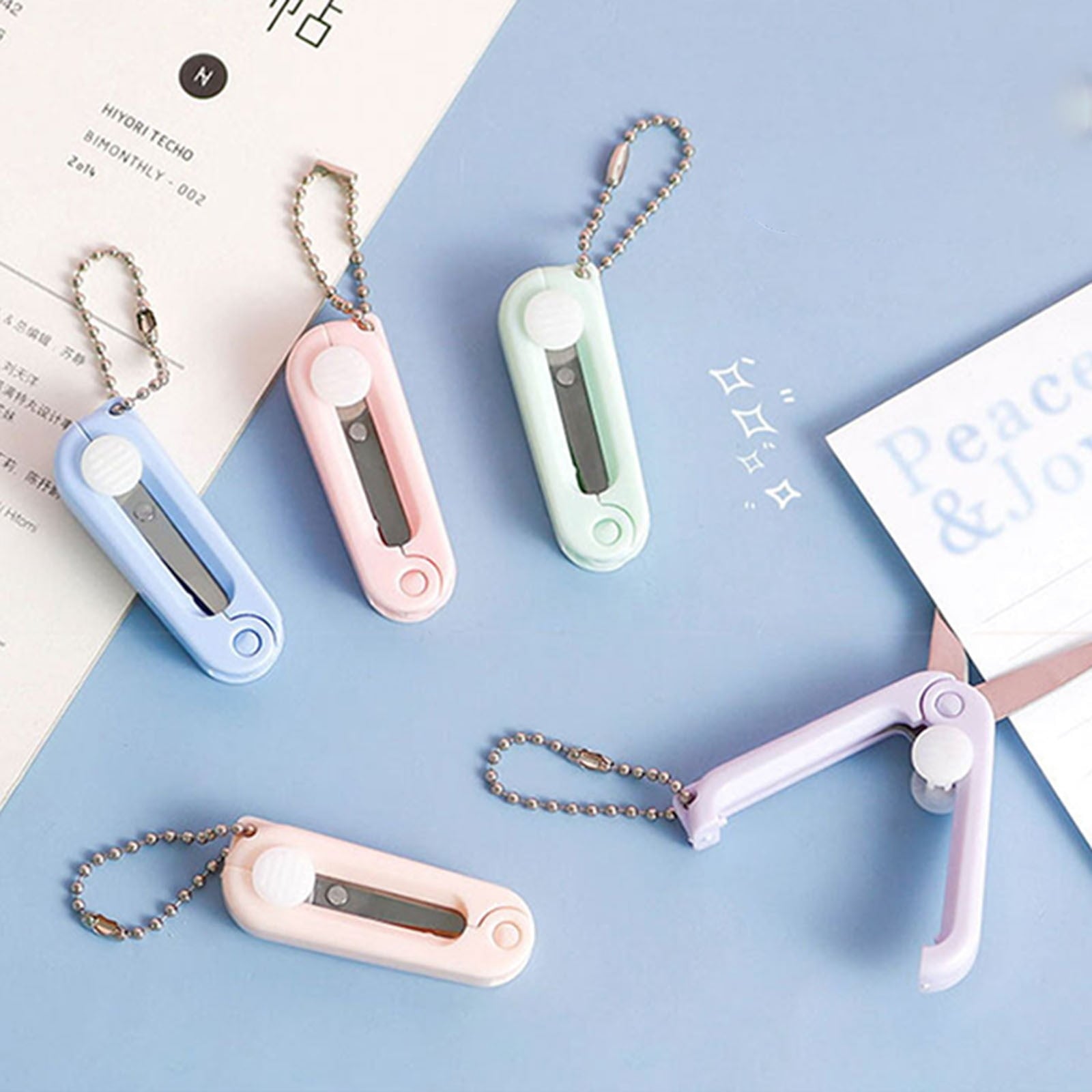1 Pcs Mini Folding Scissors With Key Chain,1.85 Inch Keychain Scissors,Small Foldable Scissors,Portable V1189-LWWAL-20260401-06943