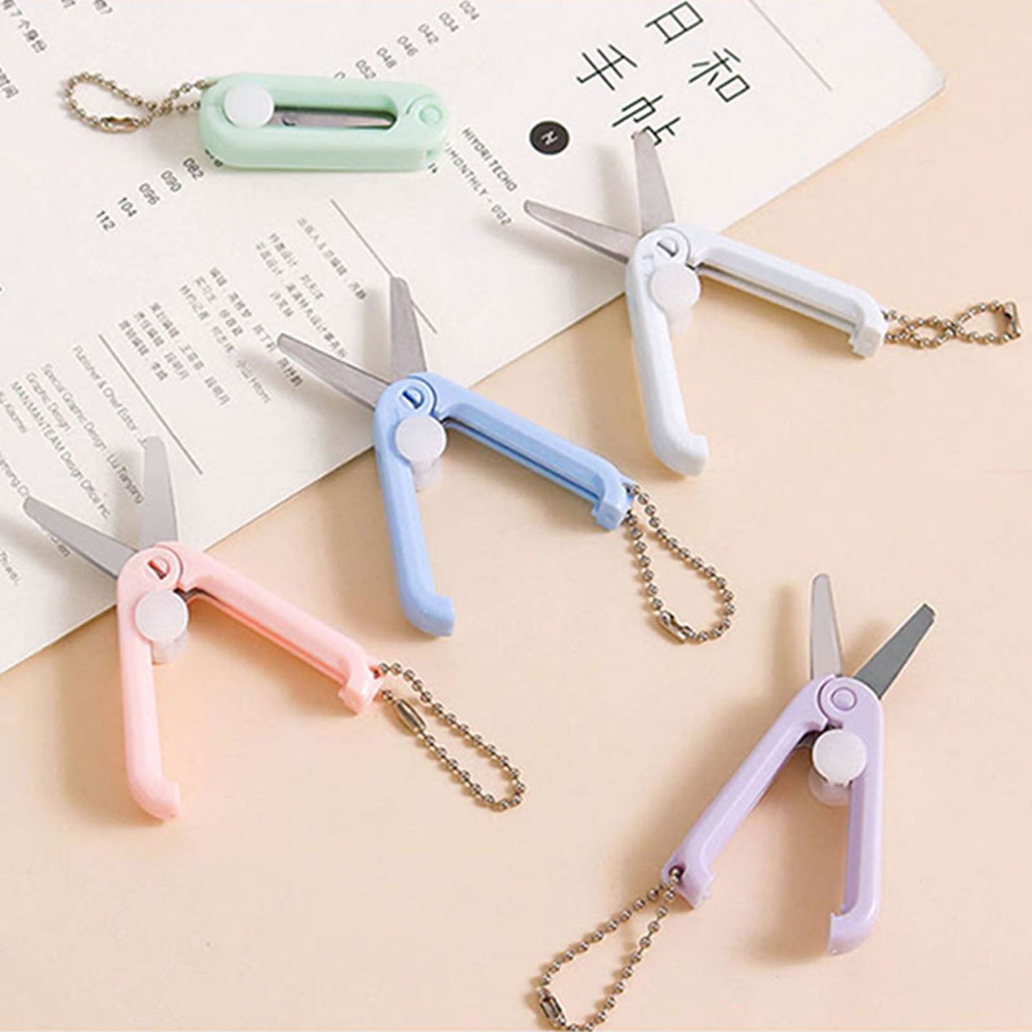 1 Pcs Mini Folding Scissors With Key Chain,1.85 Inch Keychain Scissors,Small Foldable Scissors,Portable V1189-LWWAL-20260401-06943