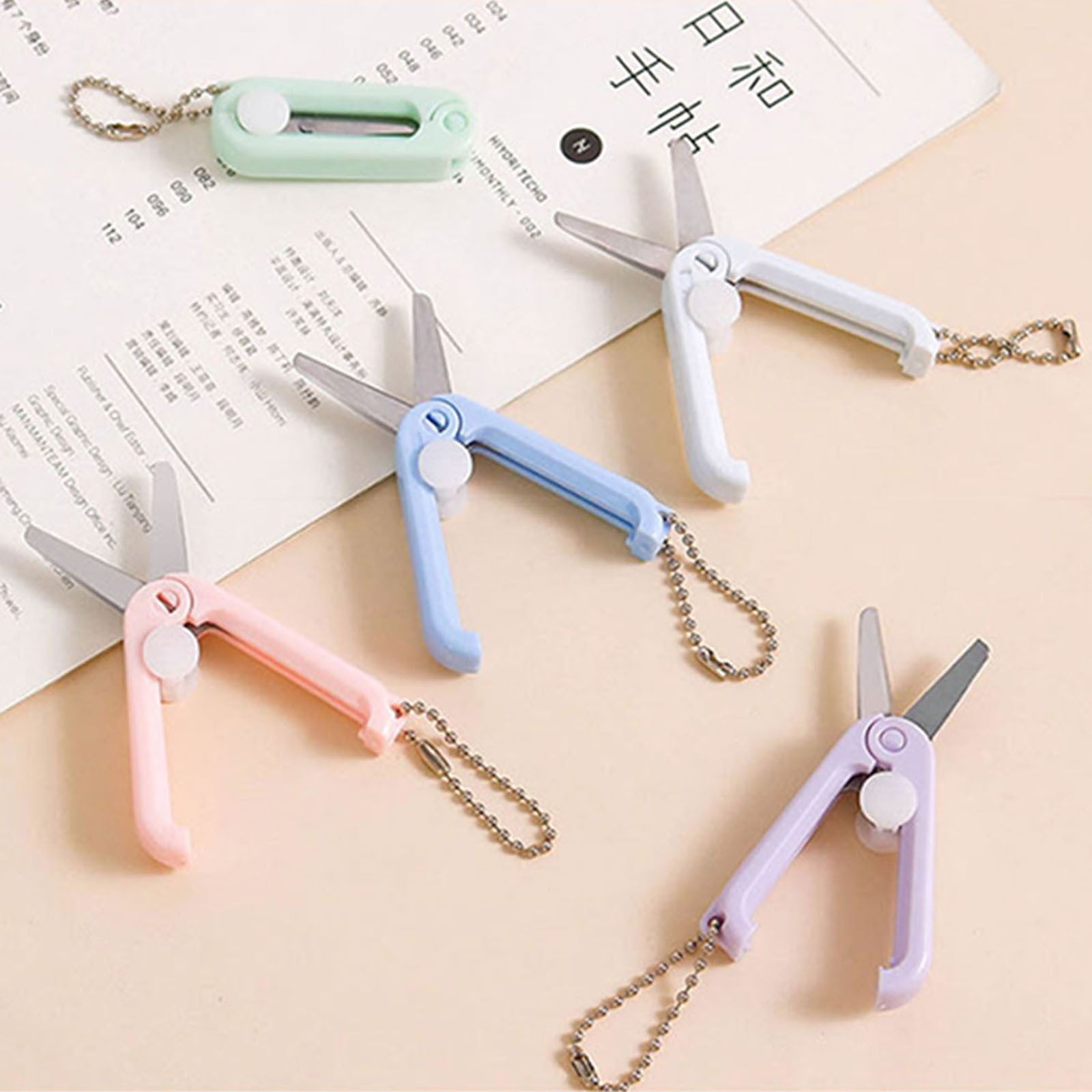 1 Pcs Mini Folding Scissors With Key Chain,1.85 Inch Keychain Scissors,Small Foldable Scissors,Portable V1189-LWWAL-20260401-06943