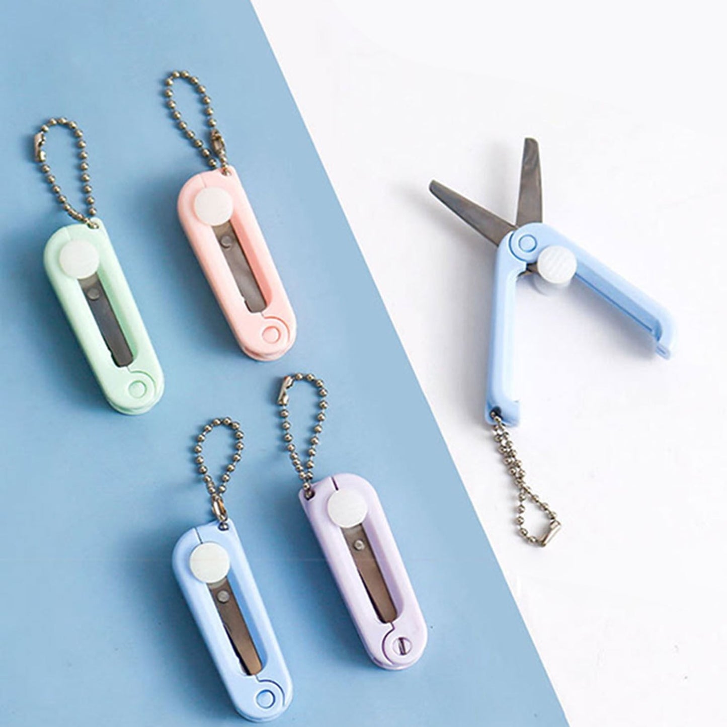 1 Pcs Mini Folding Scissors With Key Chain,1.85 Inch Keychain Scissors,Small Foldable Scissors,Portable V1189-LWWAL-20260401-06943