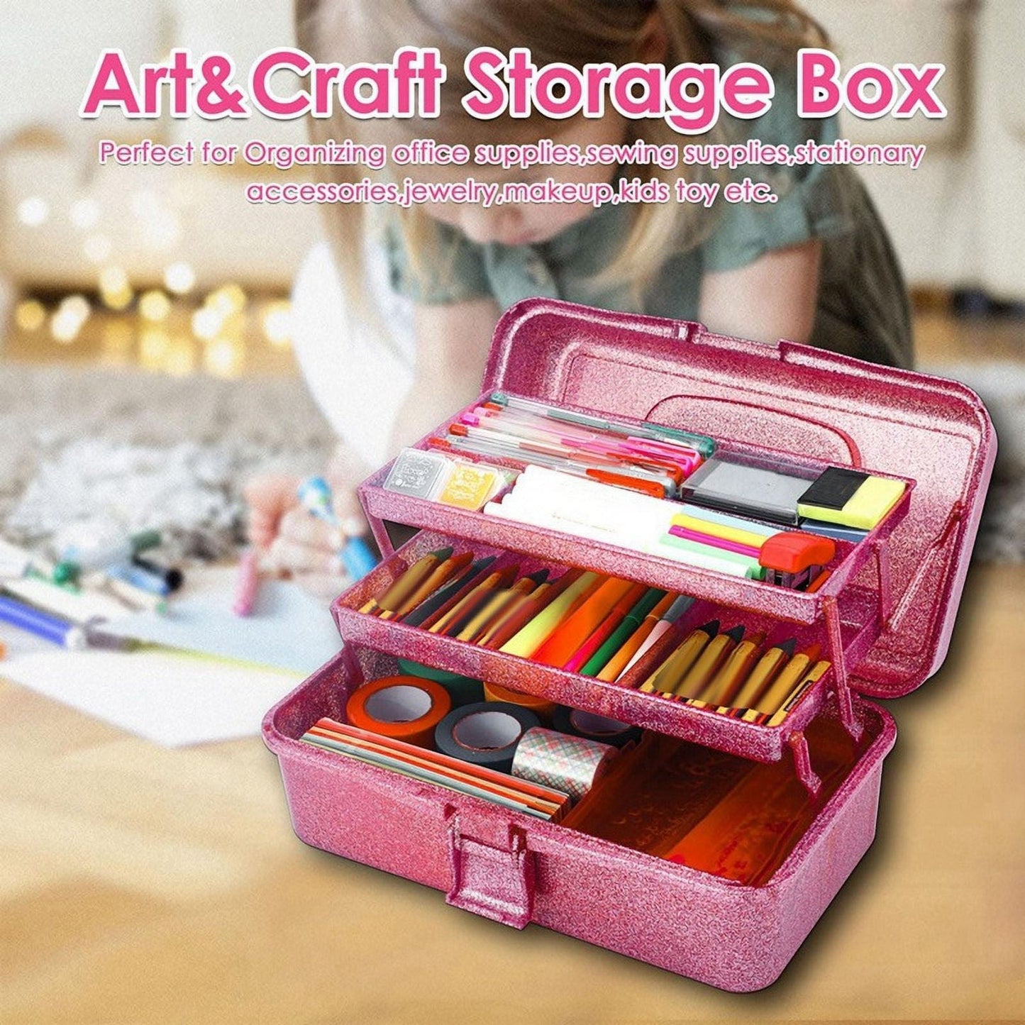 Plastic Storage Bins With Lid and Handle, Plastic Latch Storage Box, Stackable Storage Container, Small V1189-LWWAL-20260401-06966