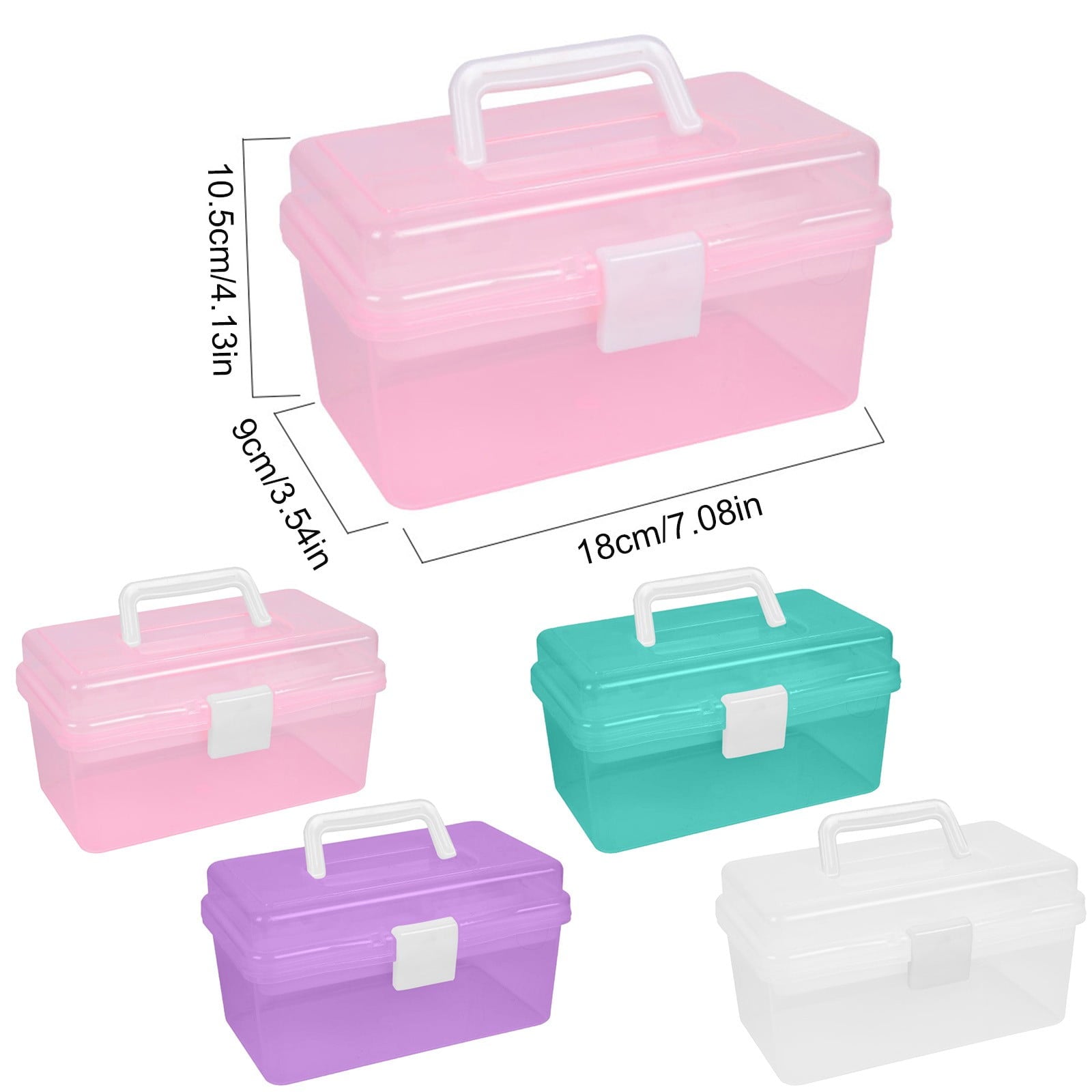 Plastic Storage Bins With Lid and Handle, Plastic Latch Storage Box, Stackable Storage Container, Small V1189-LWWAL-20260401-06968