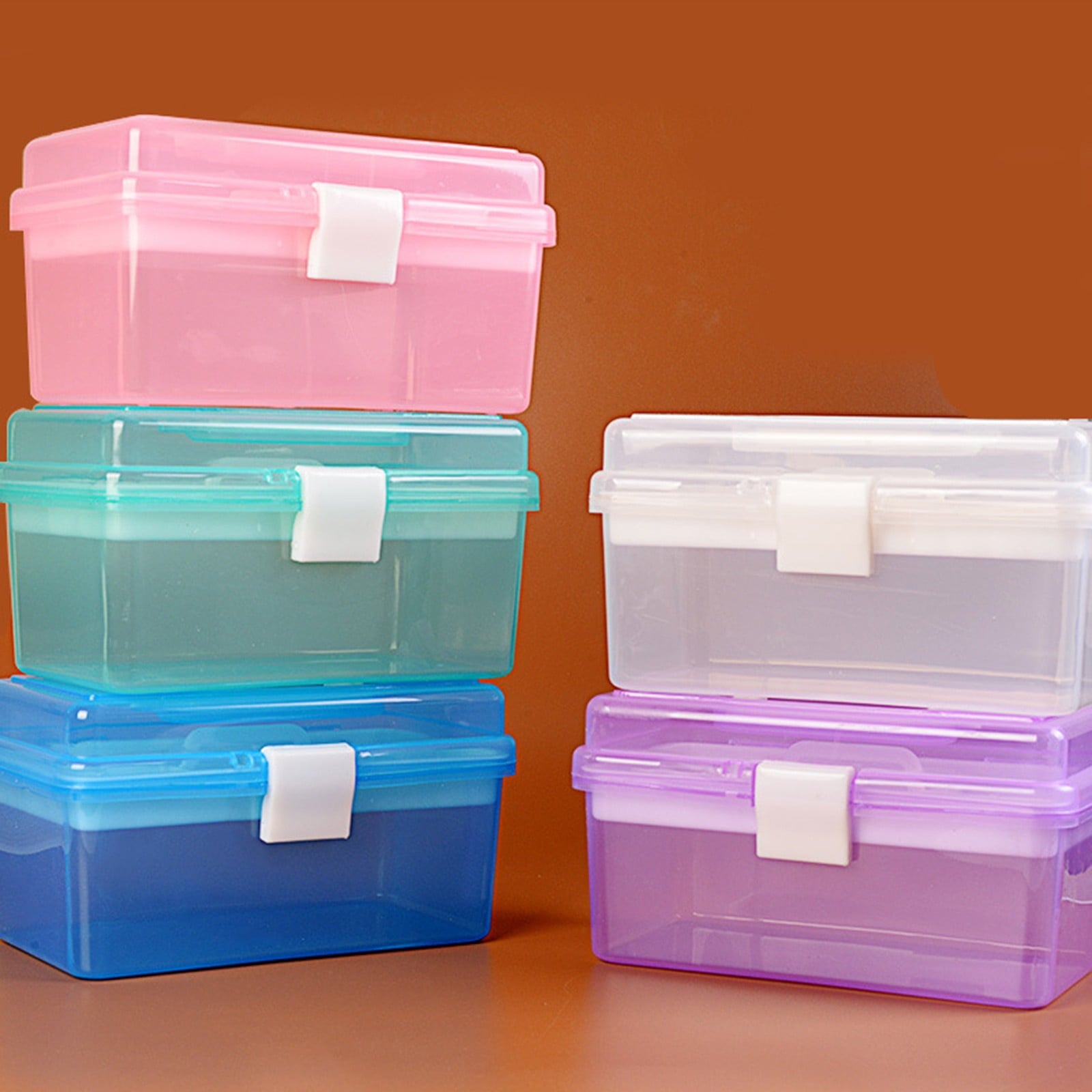 Plastic Storage Bins With Lid and Handle, Plastic Latch Storage Box, Stackable Storage Container, Small V1189-LWWAL-20260401-06968