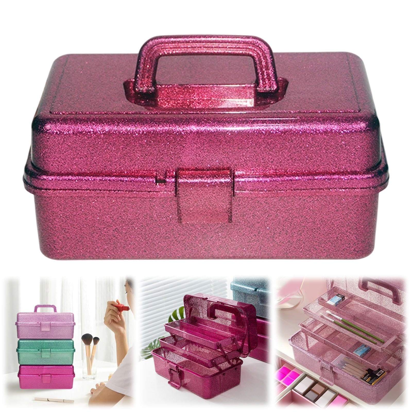 Plastic Storage Bins With Lid and Handle, Plastic Latch Storage Box, Stackable Storage Container, Small V1189-LWWAL-20260401-06969