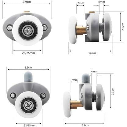 Shower Door Rollers, Single Shower Door Runners/Wheels/Pulleys/Guides 25mm Diameter Home Bathroom DIY V1189-LWWAL-20260401-07004