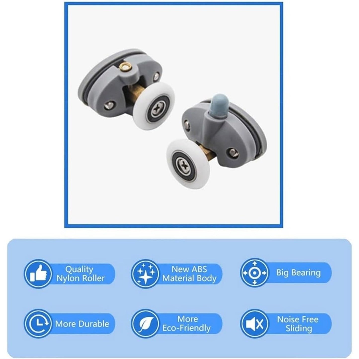 Shower Door Rollers, Single Shower Door Runners/Wheels/Pulleys/Guides 25mm Diameter Home Bathroom DIY V1189-LWWAL-20260401-07004