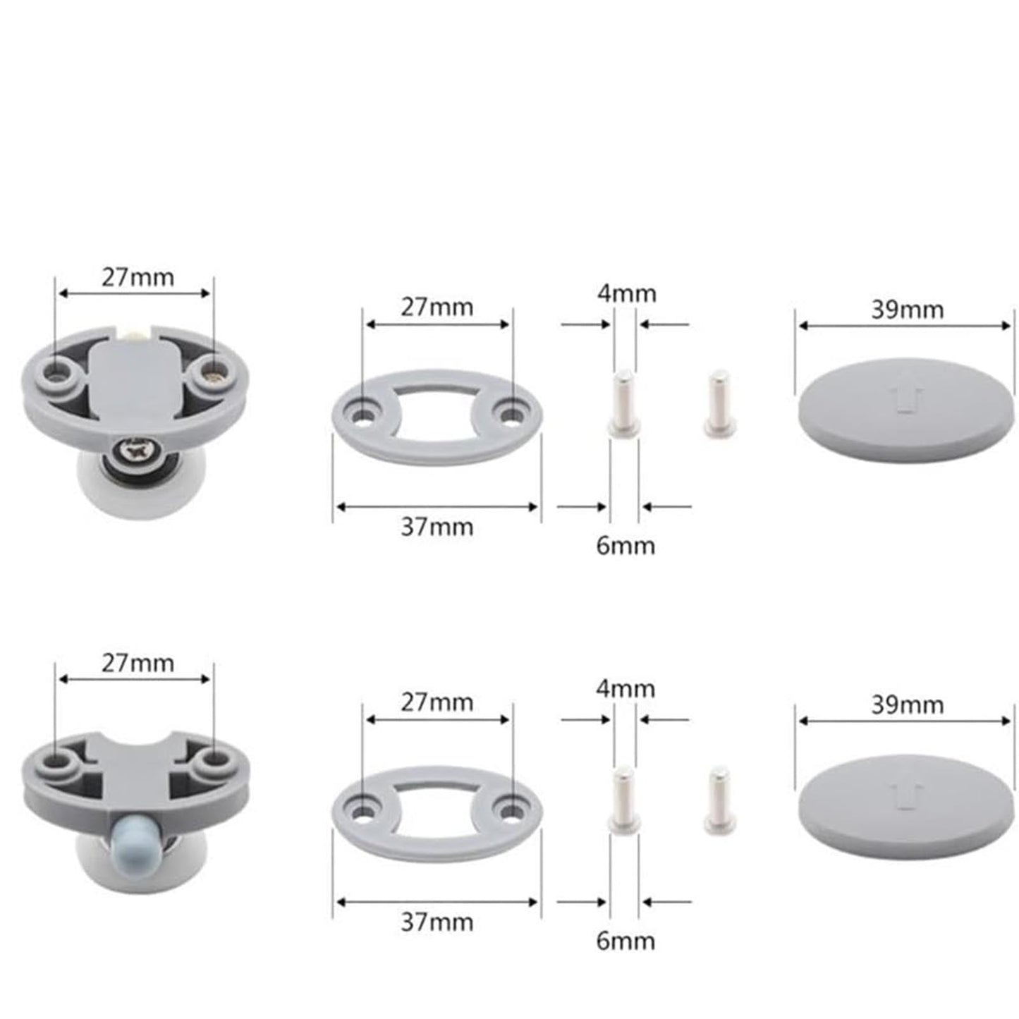 Shower Door Rollers, Single Shower Door Runners/Wheels/Pulleys/Guides 25mm Diameter Home Bathroom DIY V1189-LWWAL-20260401-07005