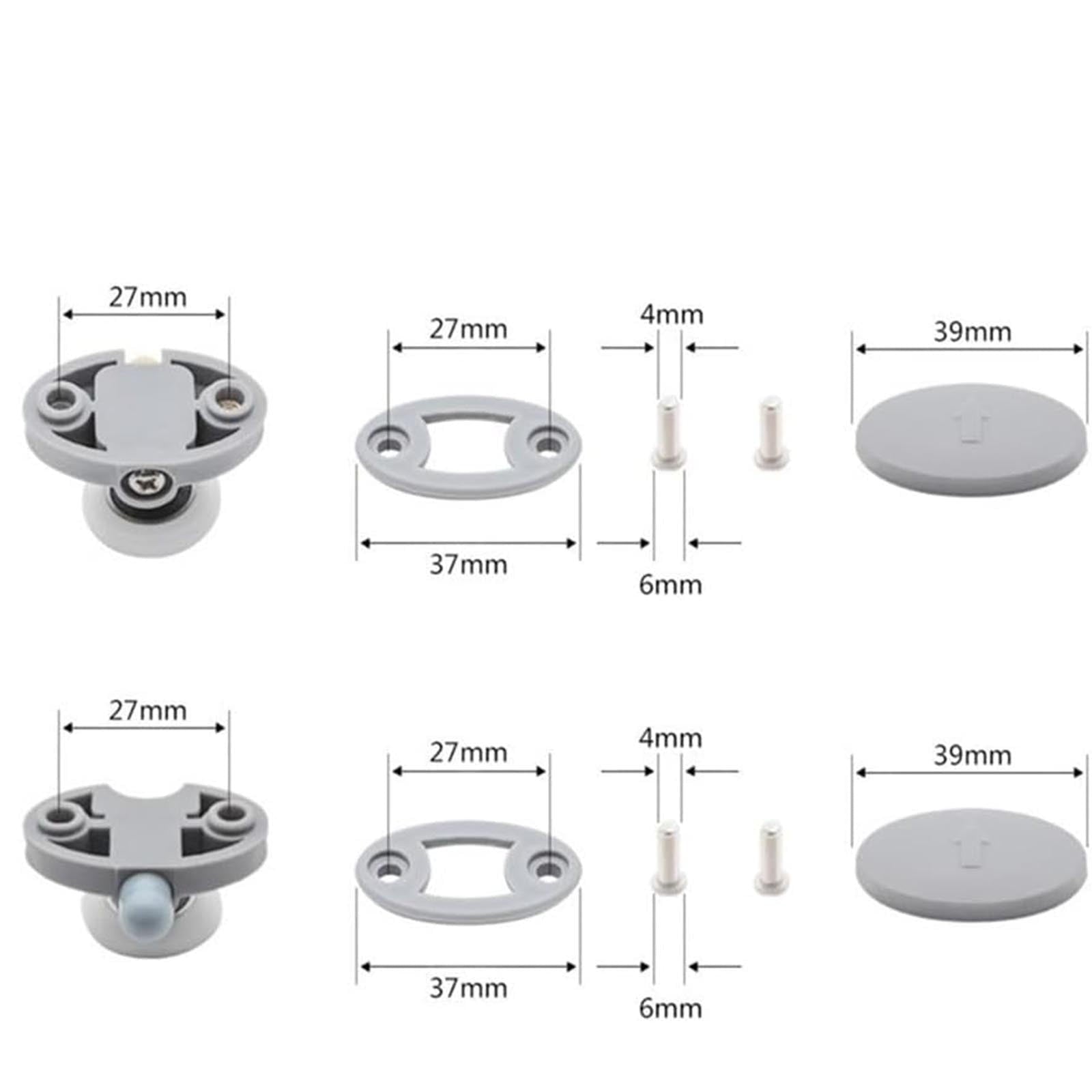 Shower Door Rollers, Single Shower Door Runners/Wheels/Pulleys/Guides 25mm Diameter Home Bathroom DIY V1189-LWWAL-20260401-07005
