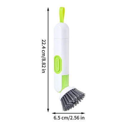 Handheld Press Liquid Dispensing Cleaning Brush with 2 Replaceable Heads, Multi-Purpose Kitchen Dish Brush V1189-LWWAL-20260401-07069