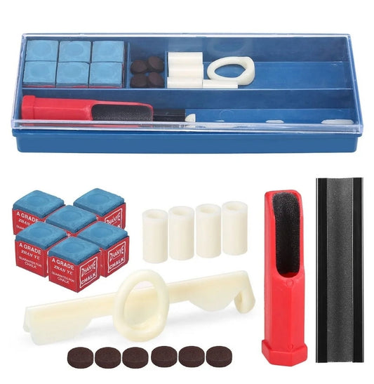 Cue Stick Tip Repair Kit, Cue Tips Accessorie, Include Pool Cue Tips, Pool Cue Repairers, Billiard Cue Clamp, V1189-LWWAL-20260401-07094