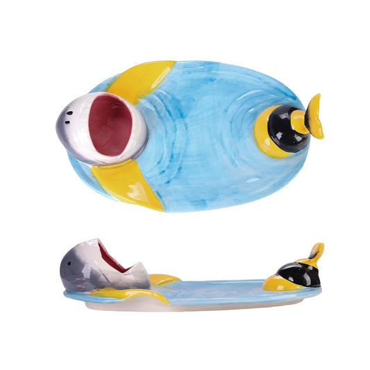 Creative Shark Sushi Plate,Blue Ceramic Shark Plate,Shark Shaped Serving Platter,Food Serving Tray with V1189-LWWAL-20260401-07101