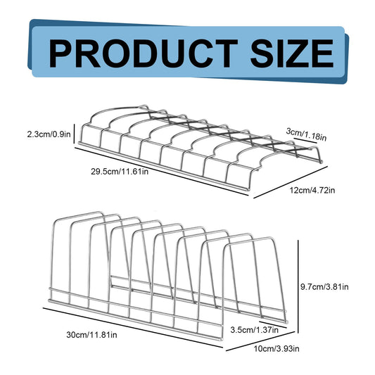 1 Pcs Lid Organizer,Pot Lid Organizer,Metal Pot Lid Holder,8-Tier Pot Lid Rack for Bakeware Dish V1189-LWWAL-20260401-07107