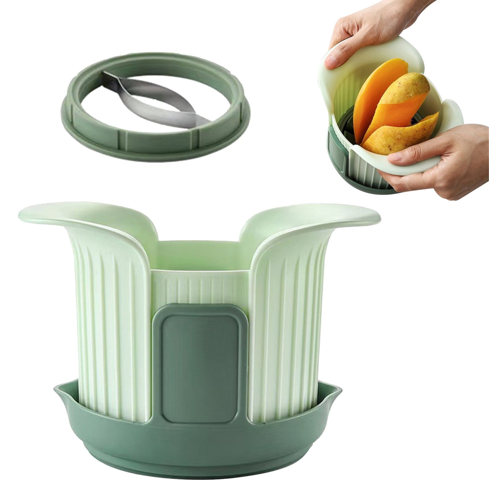 Apple Slicer, Heavy Duty Apple Corer and Slicer with Comfort Handles, 8-Slice Large Apple Slicer, with 1 Pcs V1189-LWWAL-20260401-07128