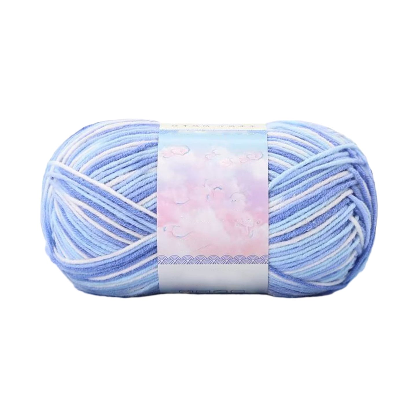 Milk Cotton Tie-Dye Yarn for Knitting and Crochet,130m Multicolor Gradient Wool,Soft and Durable for Blankets V1189-LWWAL-20260401-07137