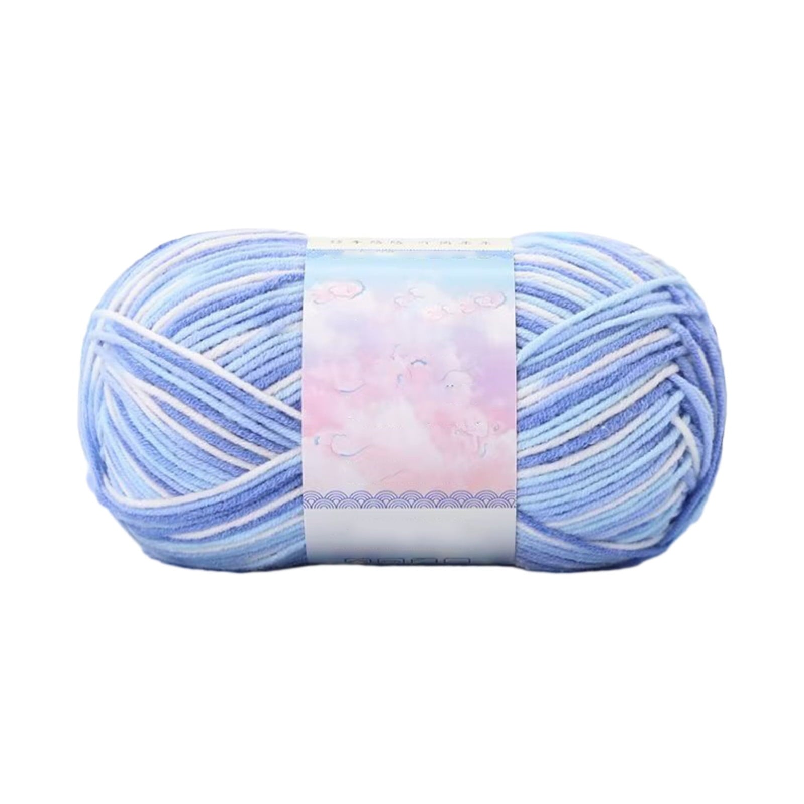 Milk Cotton Tie-Dye Yarn for Knitting and Crochet,130m Multicolor Gradient Wool,Soft and Durable for Blankets V1189-LWWAL-20260401-07137