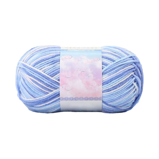 Milk Cotton Tie-Dye Yarn for Knitting and Crochet,130m Multicolor Gradient Wool,Soft and Durable for Blankets V1189-LWWAL-20260401-07137