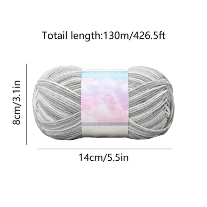 Milk Cotton Tie-Dye Yarn for Knitting and Crochet,130m Multicolor Gradient Wool,Soft and Durable for Blankets V1189-LWWAL-20260401-07138