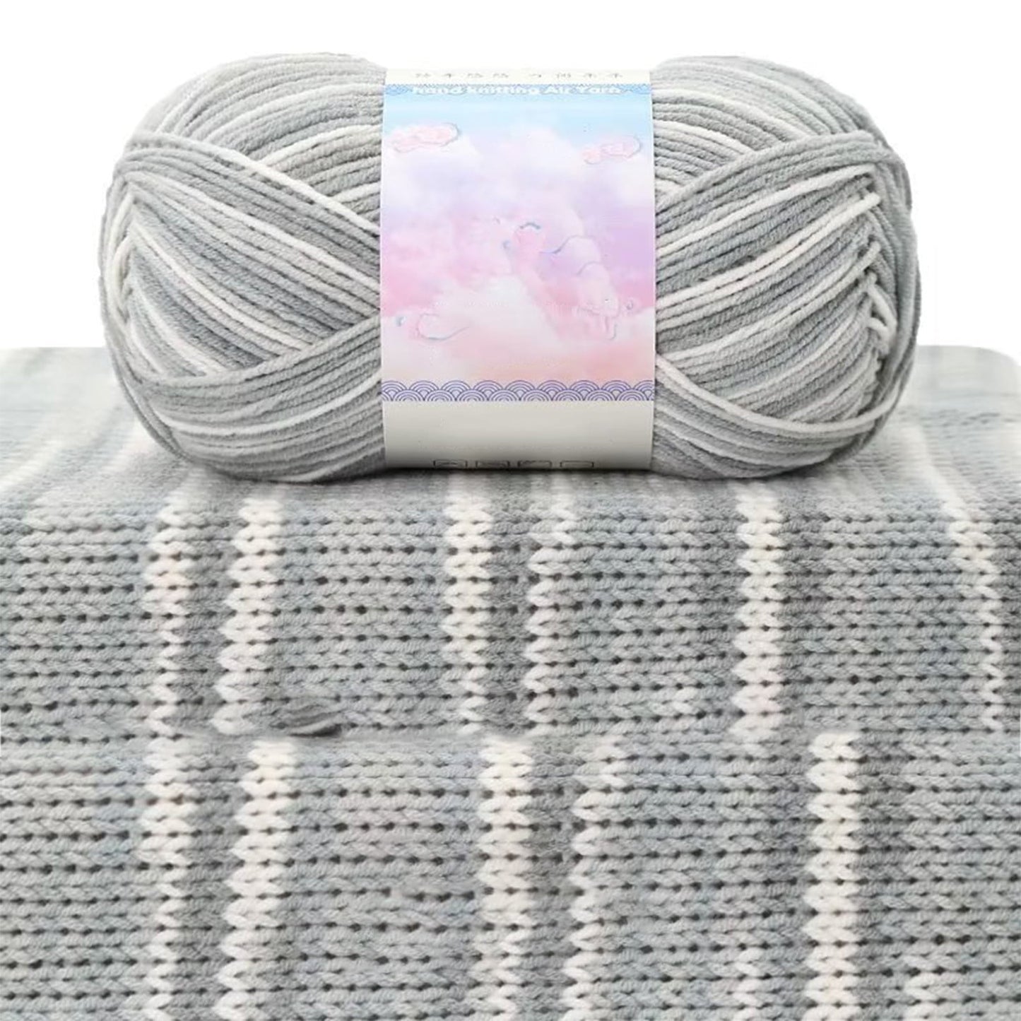 Milk Cotton Tie-Dye Yarn for Knitting and Crochet,130m Multicolor Gradient Wool,Soft and Durable for Blankets V1189-LWWAL-20260401-07138