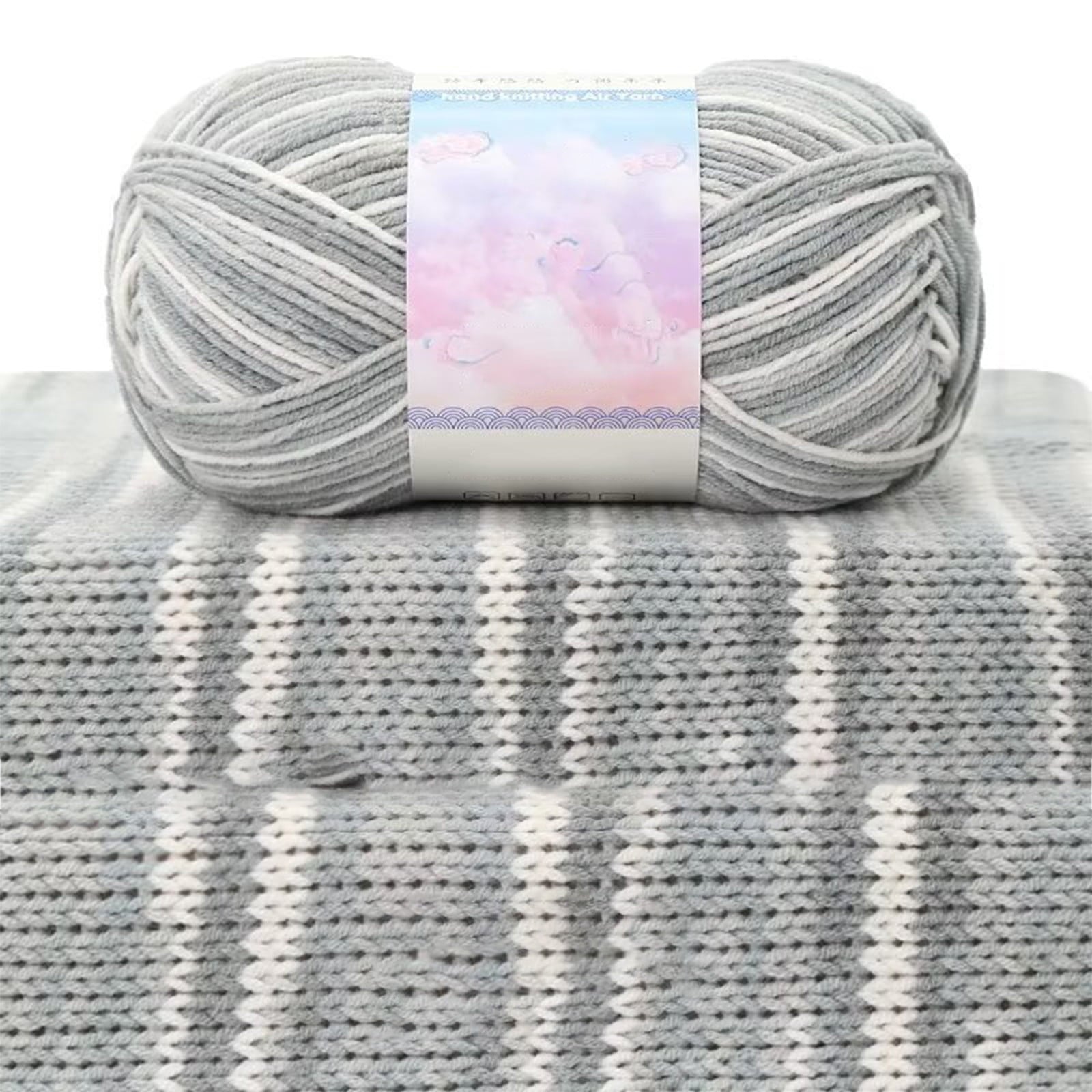 Milk Cotton Tie-Dye Yarn for Knitting and Crochet,130m Multicolor Gradient Wool,Soft and Durable for Blankets V1189-LWWAL-20260401-07138