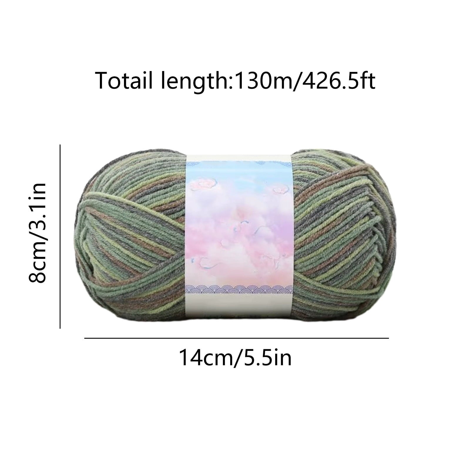 Milk Cotton Tie-Dye Yarn for Knitting and Crochet,130m Multicolor Gradient Wool,Soft and Durable for Blankets V1189-LWWAL-20260401-07139