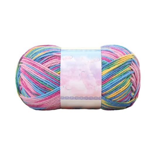 Milk Cotton Tie-Dye Yarn for Knitting and Crochet,130m Multicolor Gradient Wool,Soft and Durable for Blankets V1189-LWWAL-20260401-07140