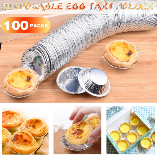 100 PCS Disposable Aluminum Foil Baking Cups,7x4x2cm Muffin and Cookie Molds,Oven Safe and No Cleaning V1189-LWWAL-20260401-07142