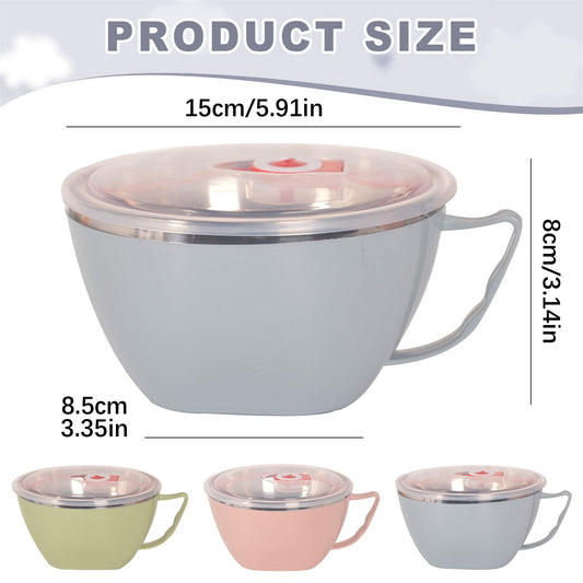 Plastic Soup Bowls with Handles, Microwave Safe Bowl with Lid, Microwavable Soup Mug with Lid, Large Soup V1189-LWWAL-20260401-07155