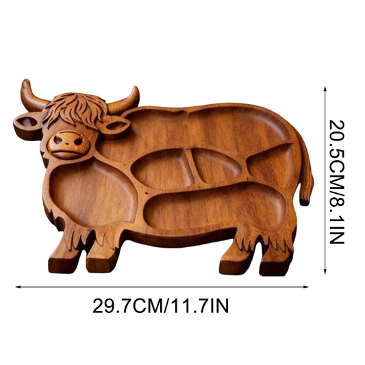 Highlands Cow Wooden Charcuterie Board,Unique Serving Tray for Cheese and Snacks,Decorative Farmhouse V1189-LWWAL-20260401-07158
