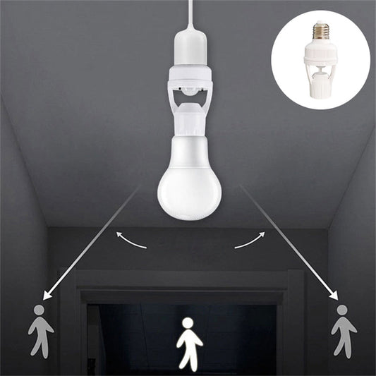 E27 Screw Motion Sensor Light Socket with Infrared Detection,Automatic On/Off for Stairs and Hallways,Easy V1189-LWWAL-20260401-07162