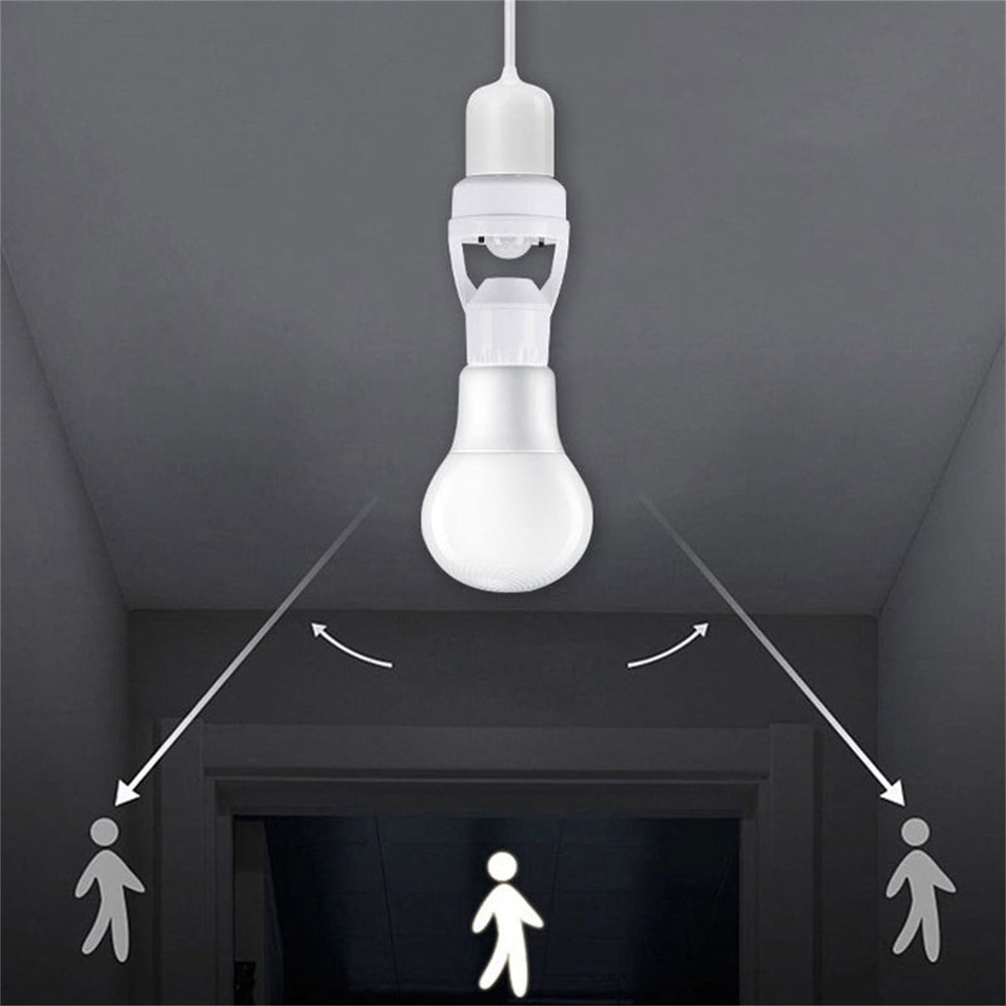 E27 Screw Motion Sensor Light Socket with Infrared Detection,Automatic On/Off for Stairs and Hallways,Easy V1189-LWWAL-20260401-07162