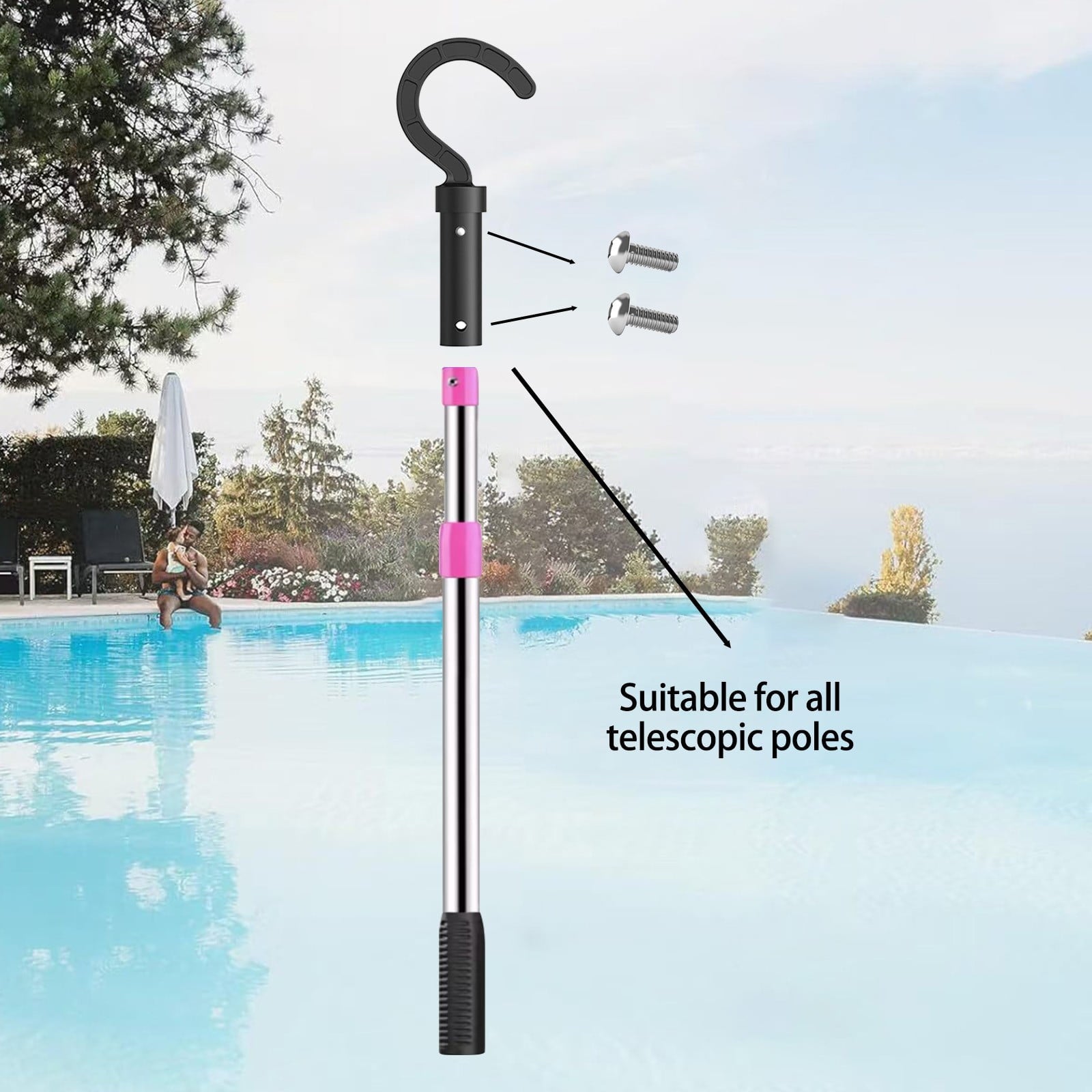 Plastic Hook for All Robotic Pool Cleaner,Customized for Pool Robot,Plastic Pool Hook for Poles - Easy Attach V1189-LWWAL-20260401-07179