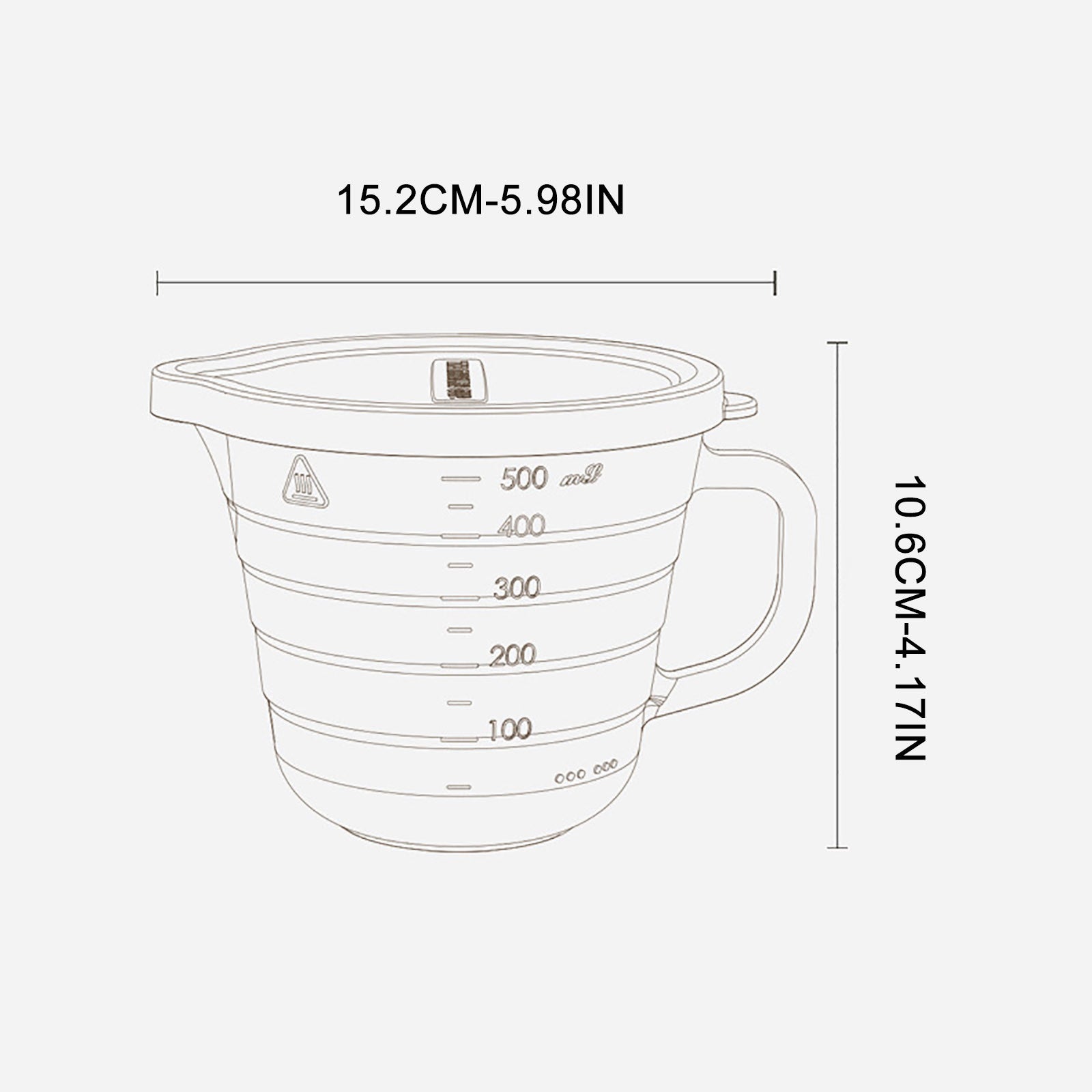 Transparent Glass Measuring Cup for Baking,Microwave-Safe with Handle and Graduated Marks,High Borosilicate V1189-LWWAL-20260401-07184