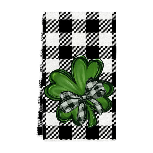 Shamrock Green Dish Towel,Set of 1 St.Patrick's Day Kitchen Towel,Bathroom Decorative Cloth for Irish V1189-LWWAL-20260401-07194