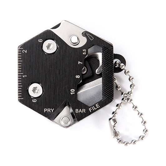 CCMAOLU Hexagonal Multitool Keychain,Portable Pocket Tool with Folding Cutter,Screwdriver Set,Bottle Opener V1189-LWWAL-20260401-07202