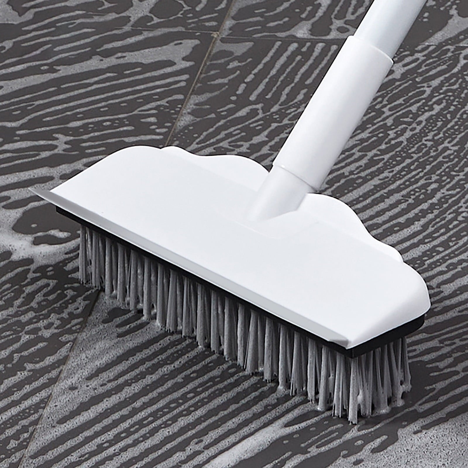 CCMAOLU Floor Scrub Brush with Long Handle,2 in 1 Stiff Bristle Brush & Squeegee Broom for V1189-LWWAL-20260401-07208