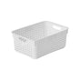 Large Plastic Storage Basket for Home Organization, Tabletop Snack Bin or Vegetable Container, Handled Open V1189-LWWAL-20260401-07231