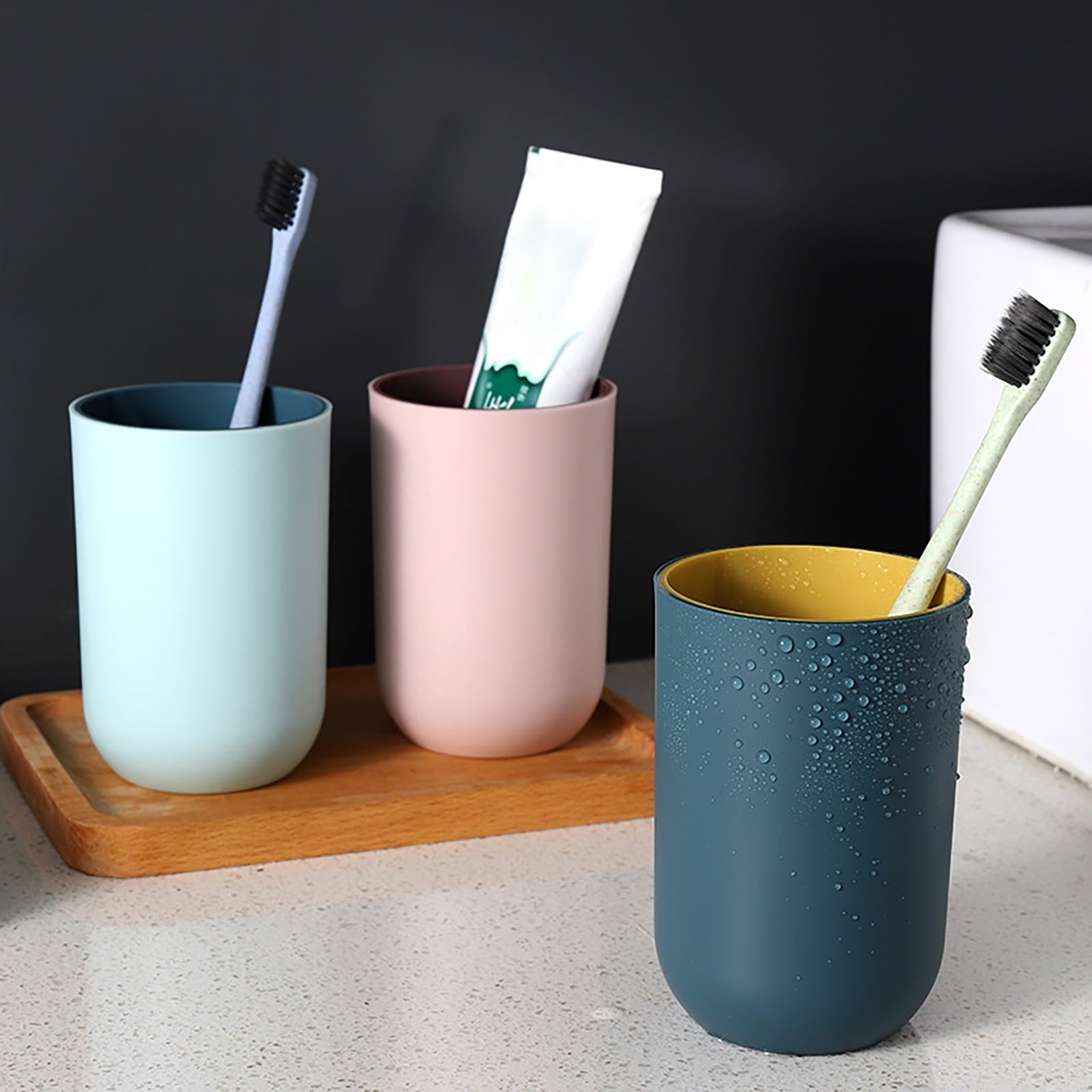 1Pack Bathroom Toothbrush Cup,ReusableToothbrush Holders,Multi-purpose Drinking Cups,Plastic Mouthwash Cup, V1189-LWWAL-20260401-07235