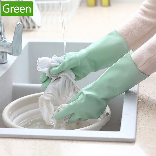 Reusable Household Dishwashing Cleaning Gloves, Food-Grade Natural Rubber with Non-Slip Textured Grip, Long V1189-LWWAL-20260401-07240