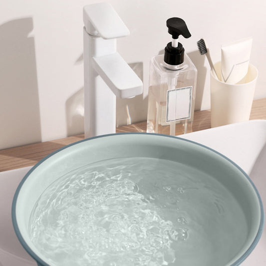 Wide Foot Wash Basin with Two-Color Design, Durable High-Temperature Plastic Washbasin for Laundry and V1189-LWWAL-20260401-07245