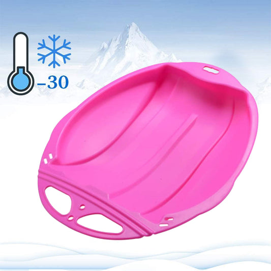 Round Snow Sled Disc for Kids and Adults, Thick Portable Skiing Pad with Anti-Skid Sunk Seat, Versatile V1189-LWWAL-20260401-07279