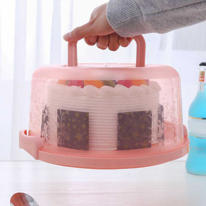 Clearance! Round Cake Carrier Cake Container With Lid And Handles, Large Cupcake Carrier Cake Keeper Sturdy V1189-LWWAL-20260401-07326