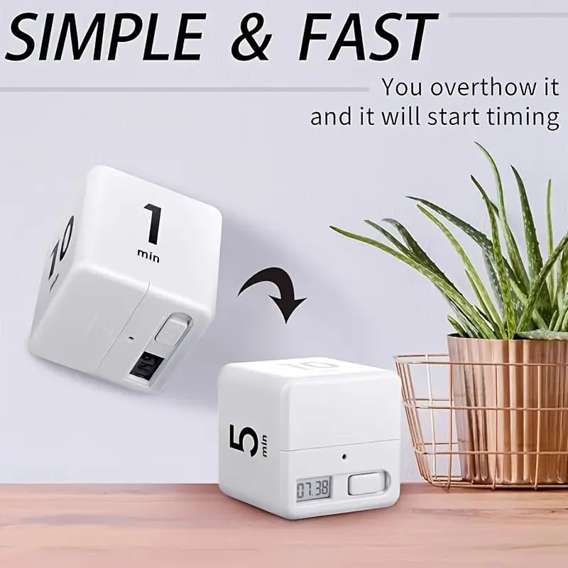 Kitchen Timer - Timer - Cube Timer - Flip Timer - Digital Kitchen Timer - Pomodoro Timer - Time Management - V1189-WXF-260203-00078